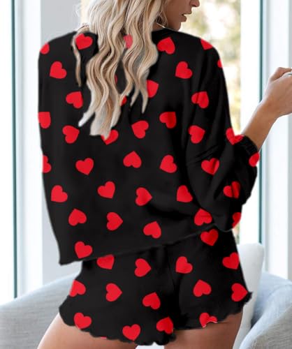 Image of Roshop Halloween Pajama Women's Pumpkin Matching Top & Shorts Loungewear Set