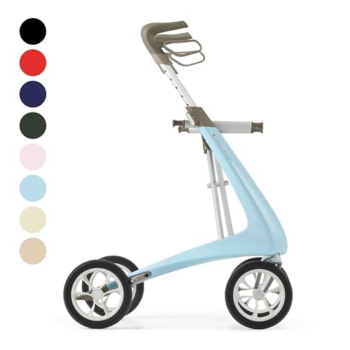 Image of byACRE Carbon Ultralight Rollator Walker, 10.6 lbs, Morning Blue, Regular