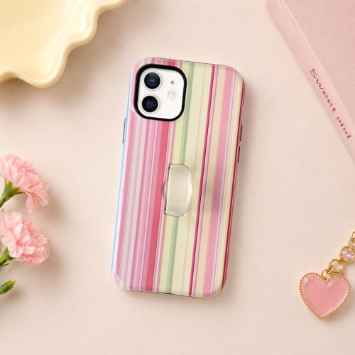 NITITOP for iPhone 12/12 Pro Case Cute Stripe - Pink Green by NITITOP - Used condition - Image 5