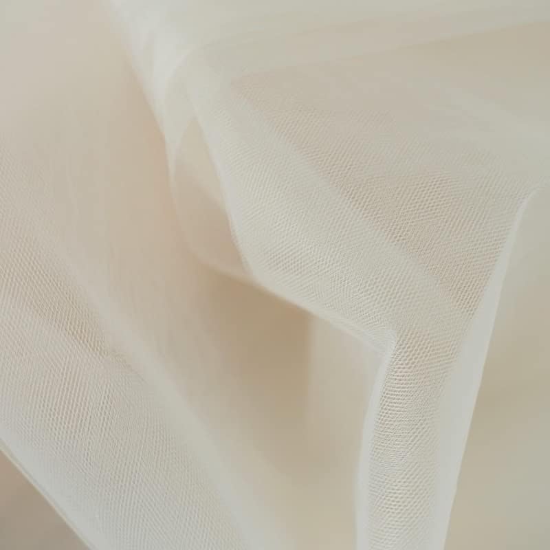 BalsaCircle 108-Inch x 50 Yards Ivory Extra Large Soft Net Tulle Fabric by The Bolt - Wedding Party Sewing Draping Decorations