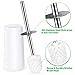 SpunKo Toilet Brush and Holder Set 2 Pack, WC Toilet Bowl Brush Cleaner with 304 Stainless Steel Long Handle, Toilet Scrubber Brush for Commercial Bathroom Restroom Deep Cleaning (White-2 Pack)