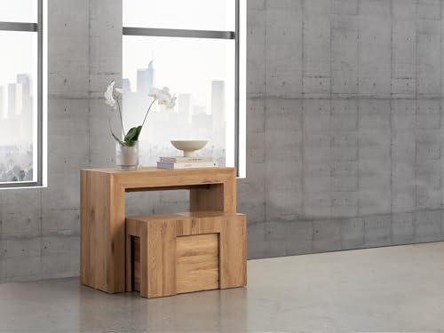 Transformer Table Solid Wood Extendable Dining Table, Natural - image 4