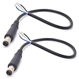 ELNONE 2PCS 7.4mm x 5mm Male Plug to Bare Wire Open End,3 Wires Charger Pigtail Wire Cable Repair Adapter Pigtail Cable for HP,Dell Laptop DC Power Supply Replacement