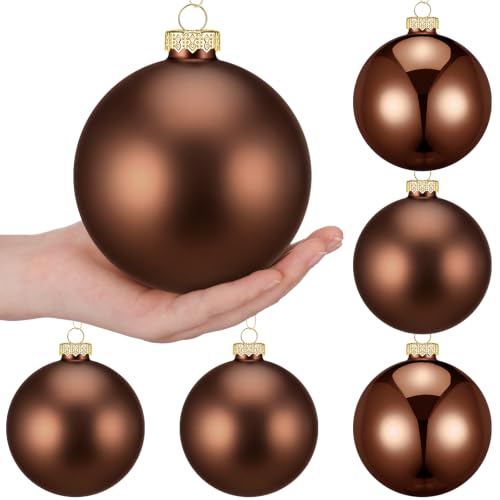 Seenelling 6 Pcs 4 Inch Large Brown Glass...