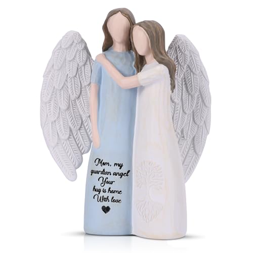 GrivSheen Angel Mother and Daughter Figurines, Best Mom Birthday Gifts and Mother of The Bride Gifts, Sculpted Hand-Painted, Gift for Mothers from Daughter, Unique Mothers Day Thanksgiving