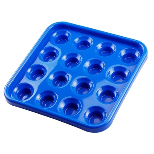 Sinsilvie Standard Pool Billiard Ball Tray, Black Plastic Pool Ball Carrying Tray for Billiard Pool Table, Billiard Ball Storage Holder (Bule)