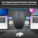 Souris sans fil Bluetooth USB C pour MacBook Air Pro iMac ordinateur de bureau, souris rechargeable sans fil Type C compatible avec portable/Surface Pro/iPad, souris silencieuse