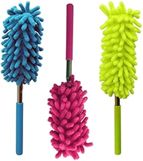 ZYBUX - 3 Pack Extendable Feather Dusters for Cleaning Microfiber Dusters For Cleaning/Flexible Blind Cleaner Dust Remover | Duster For Home, Home Office - Washable Window Cleaning Pole