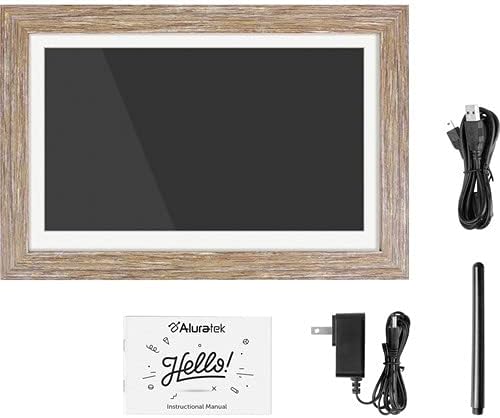 Aluratek 13.3" WiFi Distressed Wood Digital Photo Frame with 16GB Built-in Memory (ASHDPF13F)