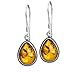 Sterling Silver Amber Classic Teardrop Earrings