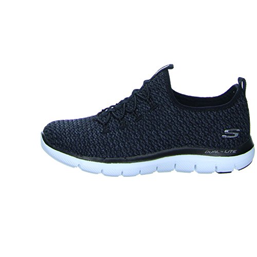 Skechers Flex Appeal 2.0 Passports Womens Slip On Sneakers Black/White 8