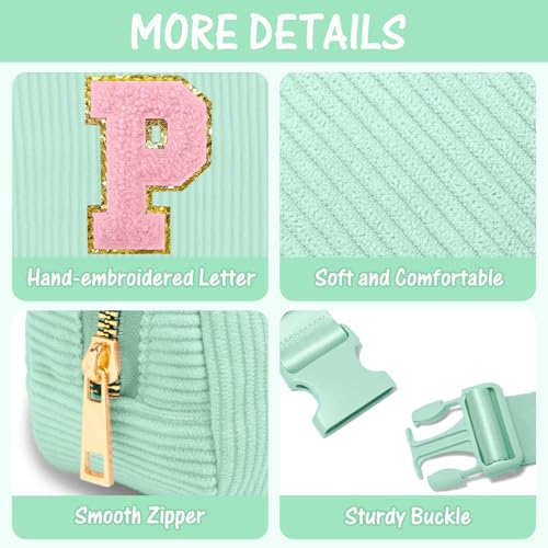 Image of Gitus 10 11 12 13 14 15 16 Year Old Girl Gifts Personalized Birthday Gifts for Women Daughter Sister Her Initial Belt Bag Fanny Pack Crossbody Bags for Teen Girl Gifts Trendy Stuff (Mint Green-P)