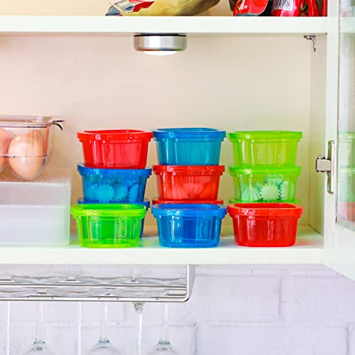 Hotop 30 Pieces Baby Food Storage Freezer Containers, 6.8 Oz Plastic Baby Food Jars With Leakproof Lids, Small Baby Blocks Snack Containers And White Sticker Label For Infant Babies, 3 Colors #TOP6