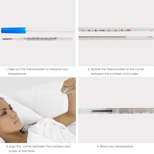 ℉ Oral Thermometer for Adults and Kids 2PCS - Glass Thermometer for Rectal Temperature - Accurate Easy Reading by HARIKA LIFE - Thumbnail 5