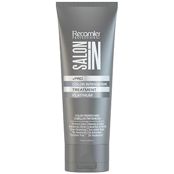 Salon In by Recamier | Platinum Color Intensifier Treatment Mask - Purple Mask for Platinum & Color-Treated Hair | Ammonia-Free & Paraben-Free | 8.45 fl oz / 250 ml