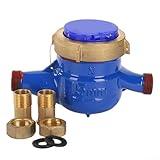 Medidor de agua digital, DN15 1,5 metros cúbicos, medidor de agua mecánico de hierro con seguimiento de flujo de alta sensibilidad, filtro incorporado para fábricas y hogares