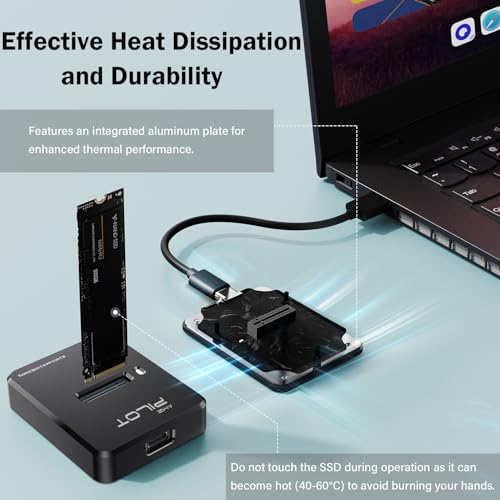 Image of Tool-Free M.2 NVMe & SATA to USB C Docking Station, 10Gbps SSD Reader Adapter for Data Rescue & External Storage, Supports M /B+M Key NVMe PCIe & SATA NGFF 2230-22110, for Laptop, PC