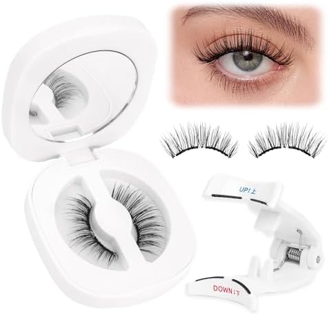 CALAILIS Magnetic Eyelashes with Applicator Upgrade Soft Magnetic Eyelashes Natural Look without Eyeliner No Glue Needed Reusable Waterproof for All Day Comfort (RCM01)