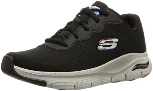 Skechers Arch Fit Hommes Baskets de marche confortables à lacets noires