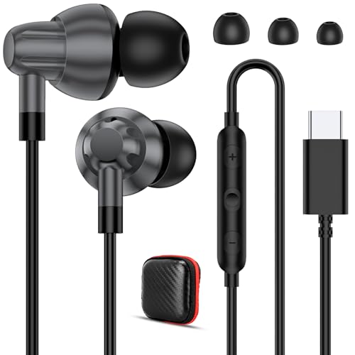 Image of iMangoo Wired Earbuds USB C Headphones with Mic for Travel Commute Gym Work