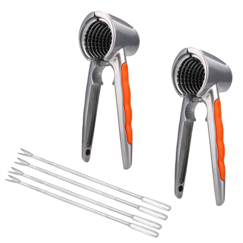 2pcs Durable Nutcracker Tools Set with 4 Nut Picks for Professional Walnut, Pecan, Hazelnut & Hard Shell Nut Opening with Non-Slip Handles