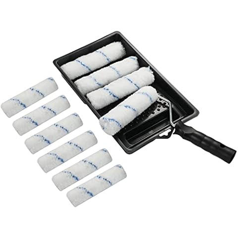 Paint Roller,6 Inch High-Density Microfiber Roller Refills,Paint Tray, Mini Roller 1/2" Nap Covers for Latex Paint （12-Pack） Cover
