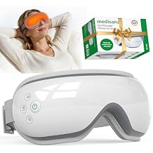 Medisana Eye Massager with Heat, 30dB Ultra-Quiet Eye Massager & Bluetooth Music Eye Massage Mask for Eye Strain Relief, Eye Mask Massager to Reduce Stye, Birthday Christmax Gifts for Women/Men