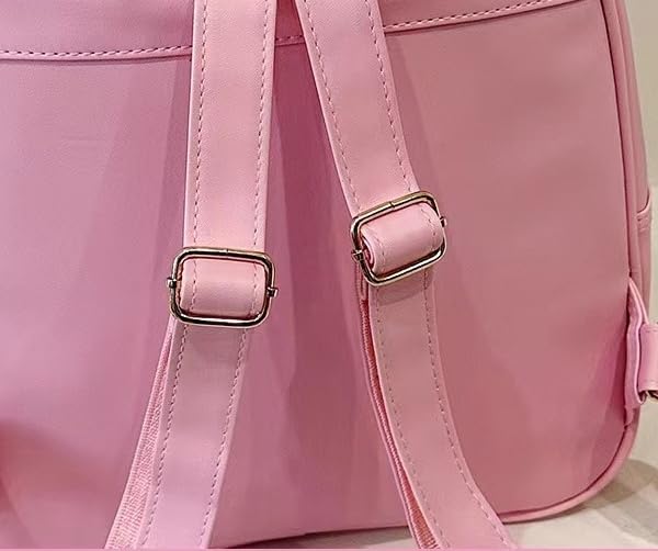 Bunny Cat Ears Ita Backpack Pin Collection Bag Display Backpack for Anime Cosplay Clear Window Kawaii (Pink)3