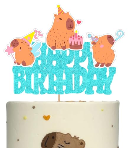 Capybara Cake Toppers Capybara Birthday Party Decorations Capybara Theme Cake Decorations Capybara Animals Cake Toppers for Capybara Lovers Baby Shower Supplies