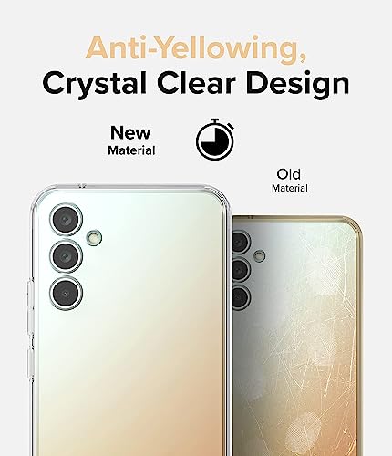 Image of NISHTECH for Samsung Galaxy A34 5G Premium Transparent Hybrid Soft Slim Dust Proof Back Case Cover Silicone with Camera Protection
