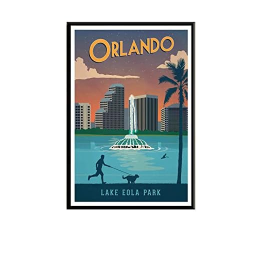 Hd-tryck Canvaskonst Målning Orlando Vintage Resor Städer Landskap Posters Modern Väggkonst För Vardagsrum Inredning Bild 50X70cm X1 Ingen ram