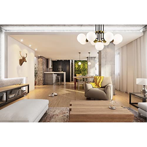 Z-Lite 477-9Mb-Obr Parsons - 9 Light Chandelier In Retro Style - 32 Inches Wide By 97.75 Inches High, Finish Color: Matte Black/Olde Brass #TOP19