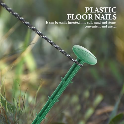 Piquets en plastique vert pour jardin NUOBESTY de fixation bâche 100 pcs - 3