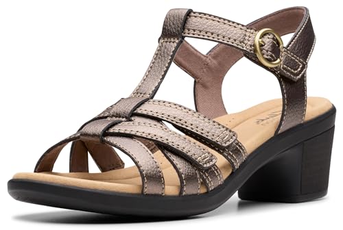 Clarks Women's Emily2 Rose Heeled Sandal, Bronze Metallic, 8.5 M US