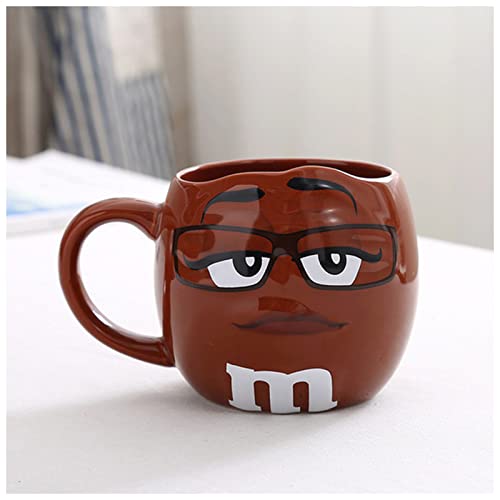 Mugs Et Tasses À Café 60 0ML M &amp; M Tasse de café en céramique Mignon Mignon Kawaii Petit déjeuner Thé de thé Tasse de Lait et Tasses avec cuillère Grande capacité Expression d'expression Tasse À Café