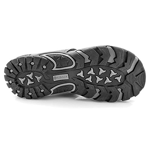 Kaiback Women's Drifter Arch Support Sport Flip Flop Orthotic Sandal - Women’s Comfort Orthopedic Footwear (6, Black/Grey) #TOP2