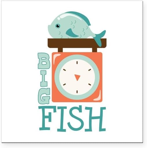 CafePress Big Fish Square Car Magnet 3 X 3 Square Car Magnet, Magnetic Bumper Display