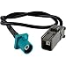 Water Blue FAKRA Plug to GT5-1S Grey Jack Cable Using RG174 Coax - 11.81