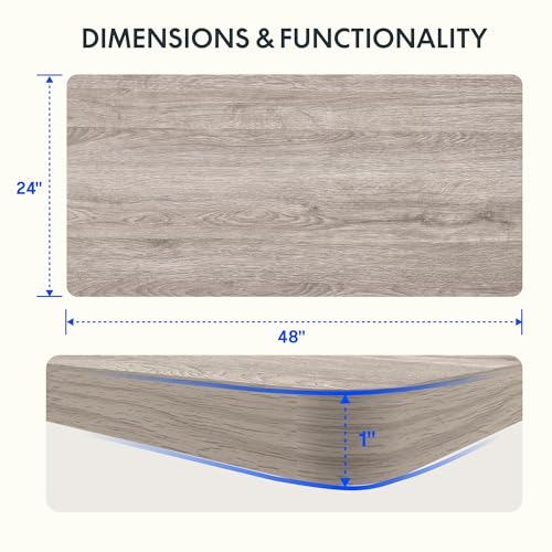 Image of FLEXISPOT EN2 Whole-Piece Standing Desk with Clamp Power Strip, 48 x 24 Electric Stand Up Height Adjustable Desk with Cable Management (White Frame + 48 inch Gray Wood Grain Desktop, 2 Packages)