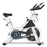 ALLYLIKE Equipos de Fitness Bicicleta de Spinning, Equipo de Fitness Profesional, Bicicleta de Fitness silenciosa para Interiores, Bicicleta de Spinning Inteligente para el hogar(Ivory)