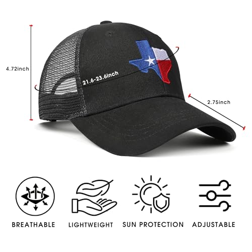 Image of Adjustable State Flag Trucker Hat Mesh Baseball Cap with Embroidered Patch for Men Women