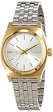 - Form des Gehäuses: Rund Nixon Damen-Armbanduhr Small Time Teller Gold/Silver Analog Quarz Edelstahl A3992062-00