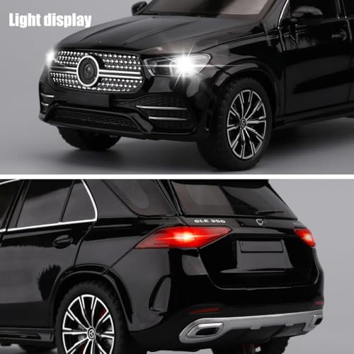 Image of Scale Exclusive Alloy Metal Pull Back | Die-cast Car Model with Sound Light Mini Auto Toy for Kids Metal Model Toy Car with Sound and Light (1.24 Scale M-Benz GLE 350-BLACK)