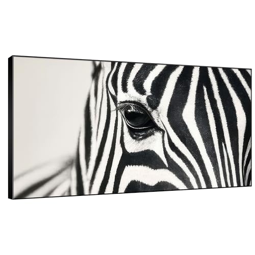 SIGNWIN 36"x60" Extra Large Framed Wall Art Zebra Eye in
