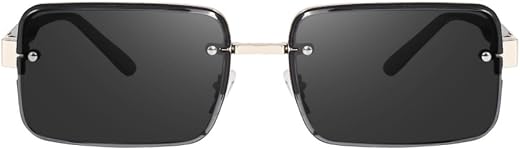 DEXENT Rimless Rectangular Metal Frame Sunglasses for Men and Women