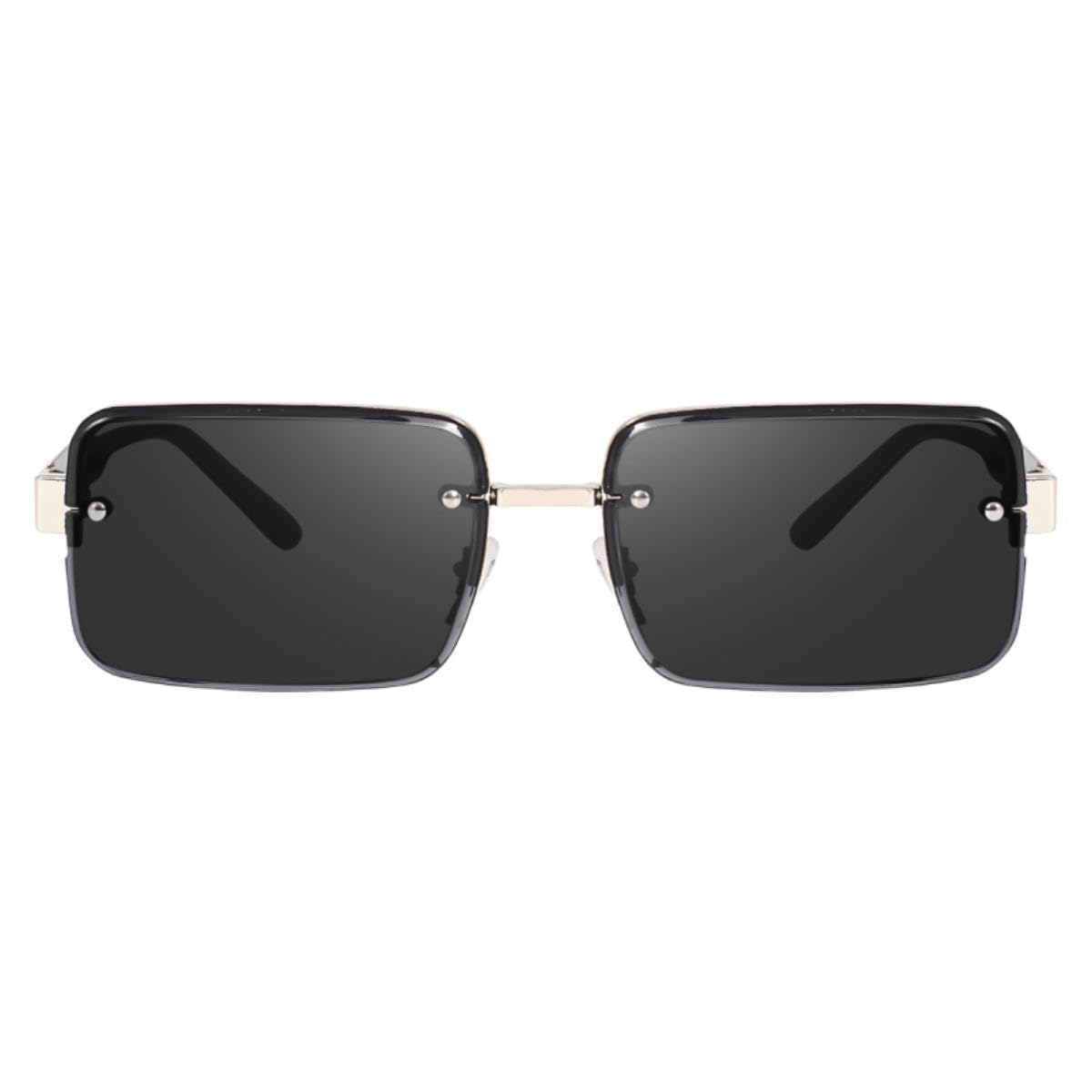 DEXENT Rimless Rectangular Metal Frame Sunglasses for Men and Women