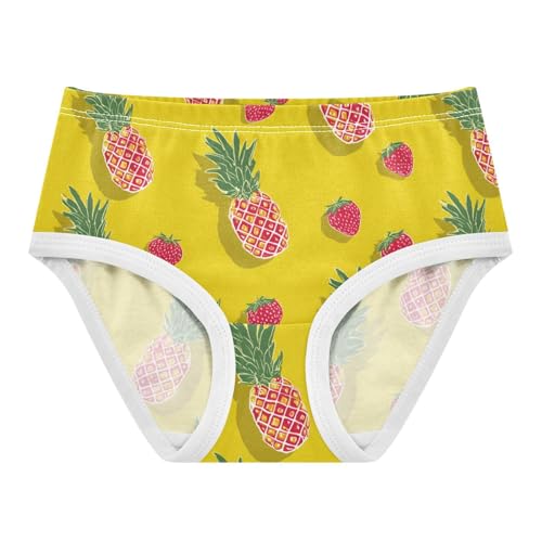 Wusikd Strawberry Yellow Girls' Underwear Cotton Pineapple Girls Briefs Soft Toddler Underwear 2T