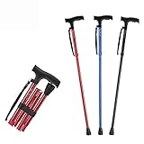 ビグアレクス(BigAlex)折り畳み杖 ステッキ 軽量 アルミ 長さ調整可能 歩行支援 夜間散歩 75-85cm(レッド) ビグアレクス(BigAlex)折り畳み杖 ステッキ 軽量 アルミ 長さ調整可能 歩行支援 夜間散歩 75-85cm(レッド)