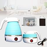 Travel Foldable Electric Kettle Ultrathin Food Grade Silicone Kettle with Separable Power Cord and H