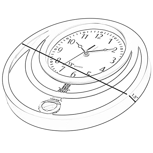 Quickway Imports Decorative Modern Unique Round Plastic Wall Clock With Circles, For Living Room, Kitchen, Or Dining Room, Silver #TOP3